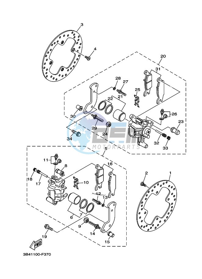 REAR BRAKE CALIPER