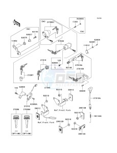 BN 125 A [ELIMINATOR 125] (A6F-A9F) A9F drawing IGNITION SWITCH_LOCKS_REFLECTORS