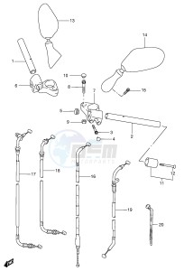 GSX600F (E2) Katana drawing HANDLEBAR