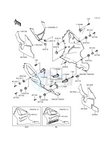 ZX 750 P [NINJA ZX-7R] (P1-P4) [NINJA ZX-7R] drawing COWLING LOWERS -- ZX750-P2- -