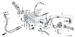 CBR600RAD CBR600RR ABS UK - (E) drawing HANDLE LEVER/SWITCH/CABLE