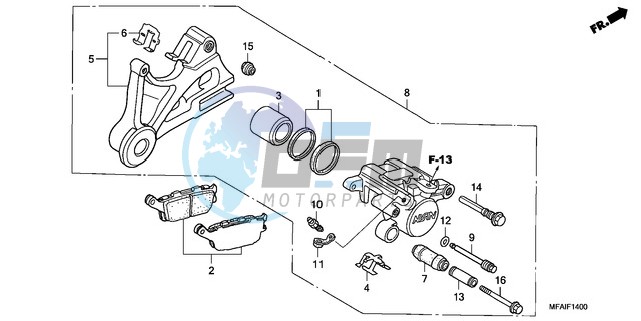 REAR BRAKE CALIPER (CBF1000)