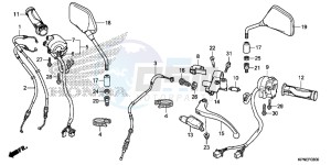 GLR1251WHF CB125F UK - (E) drawing HANDLE LEVER/SWITCH/CABLE