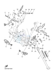 WR250R (32DR) drawing STAND & FOOTREST