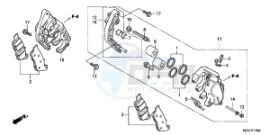 CBR600FB drawing FRONT BRAKE CALIPER (CBR600F)