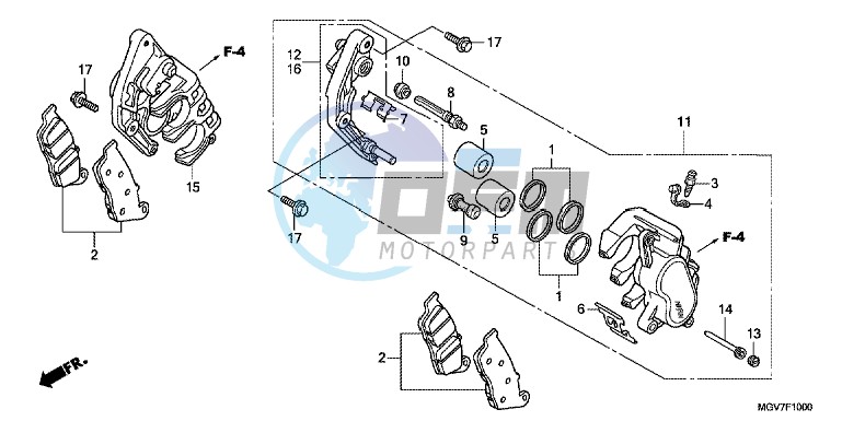 FRONT BRAKE CALIPER (CBR600F)