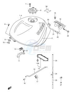 TL1000R (E2) drawing FUEL TANK (MODEL Y)