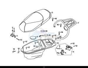 FIDDLE II 50 (25 KM/H) (AF05W4-NL) (E4) (L8-M0) drawing SEAT REAR GRIP