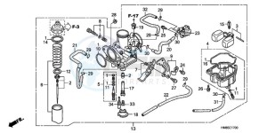 TRX250TMA U drawing CARBURETOR