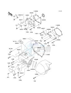 VN 800 A [VULCAN 800] (A6-A9) [VULCAN 800] drawing LEFT ENGINE COVER-- S- -