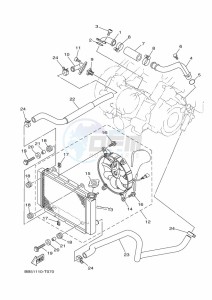 YFM450FWBD KODIAK 450 (BB5M) drawing RADIATOR & HOSE