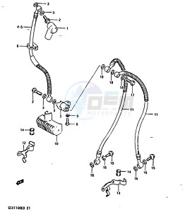 GSX1100 (Z-D) drawing FRONT BRAKE HOSE (GSX1100Z D XD)