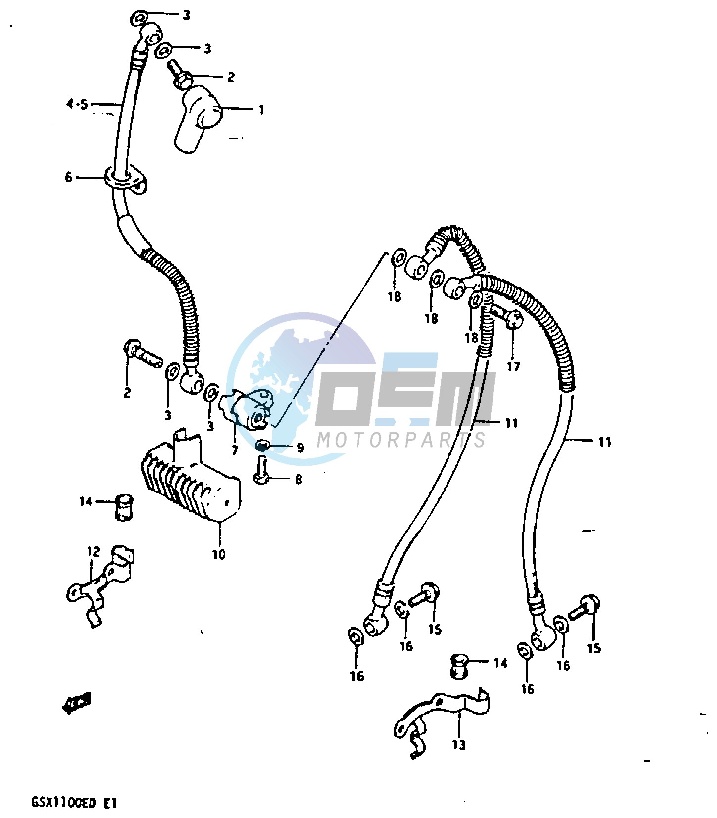 FRONT BRAKE HOSE (GSX1100Z D XD)