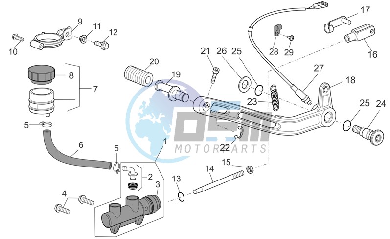 Rear master cylinder