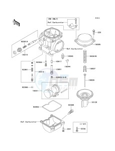 EX 500 D [NINJA 500R] (D6F-D9F) D9F drawing CARBURETOR PARTS