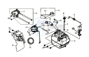 GTS 125 EURO 3 drawing FUEL TANK - FUEL CUT