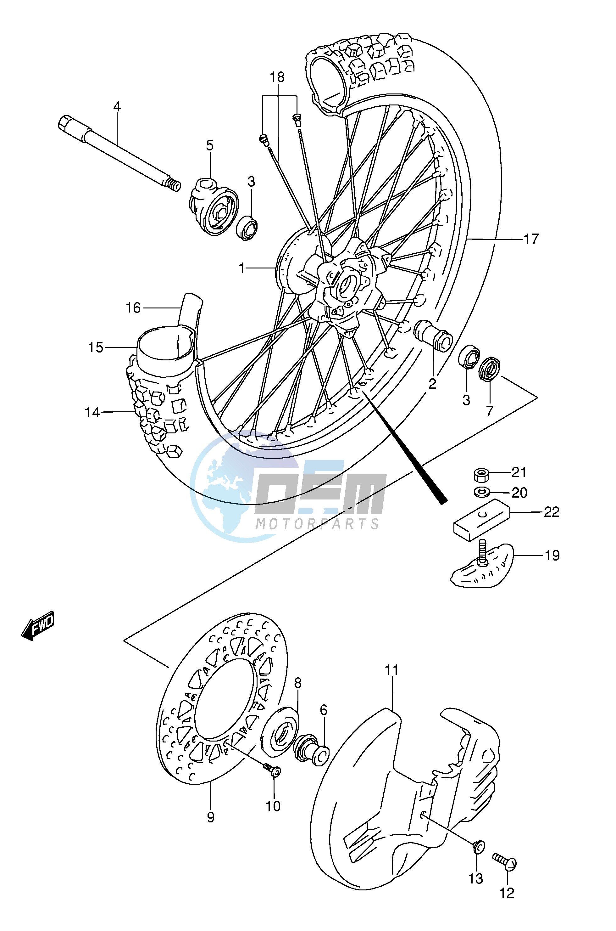 FRONT WHEEL (MODEL M)