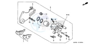 CBR125RWA UK - (E / WH) drawing REAR BRAKE CALIPER