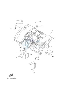 YFM450FWA YFM450DF GRIZZLY 450 IRS (1CUR) drawing REAR FENDER