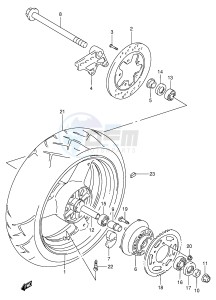 RF900R (E2) drawing REAR WHEEL (MODEL R S)