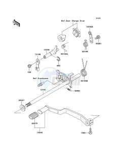 KLF250 KLF250A6F EU GB drawing Gear Change Mechanism