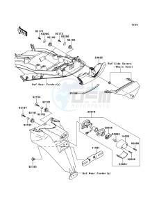 ZZR1400_ABS ZX1400FEF FR GB XX (EU ME A(FRICA) drawing Taillight(s)