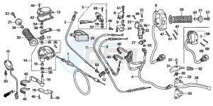 TRX500FE drawing HANDLE LEVER/SWITCH/CABLE