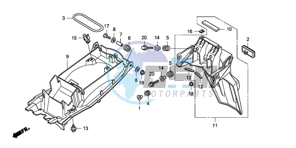 REAR FENDER (CBF600S8/SA8/N8/NA8)