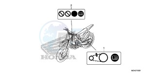 CRF450RG CRF450R Europe Direct - (ED) drawing CAUTION LABEL (ED)