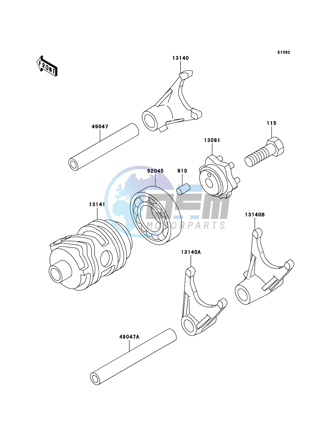 Gear Change Drum/Shift Fork(s)