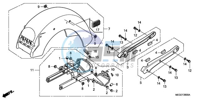 REAR FENDER/GRAB RAIL