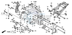 CB600F CB600F drawing FRAME BODY