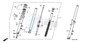 CBF1000AA France - (F / ABS CMF) drawing FRONT FORK