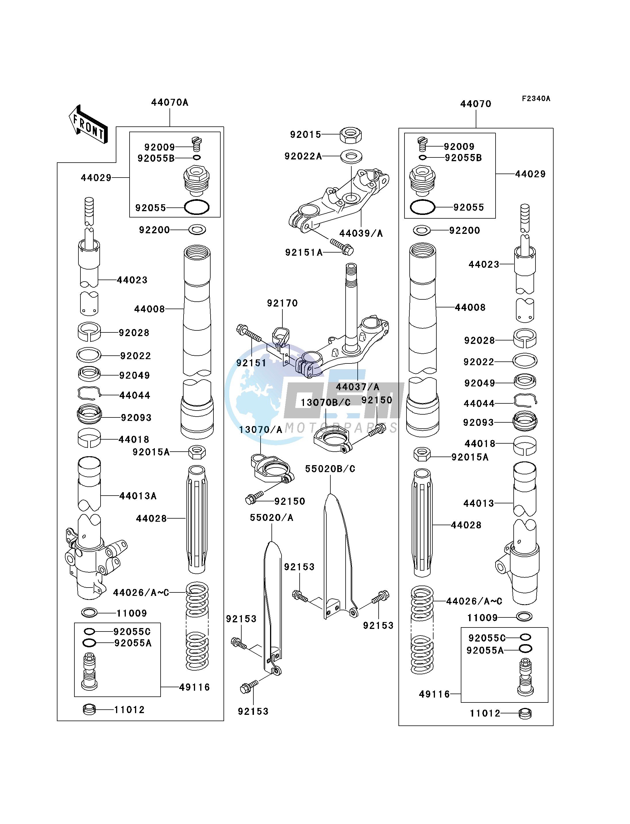 FRONT FORK -- D7F - D9FA- -