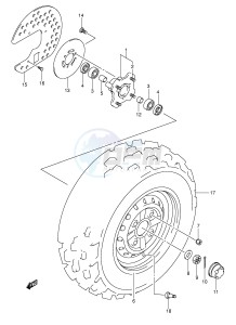 LT-F250 (E17) drawing FRONT WHEEL (MODEL K2 K3)