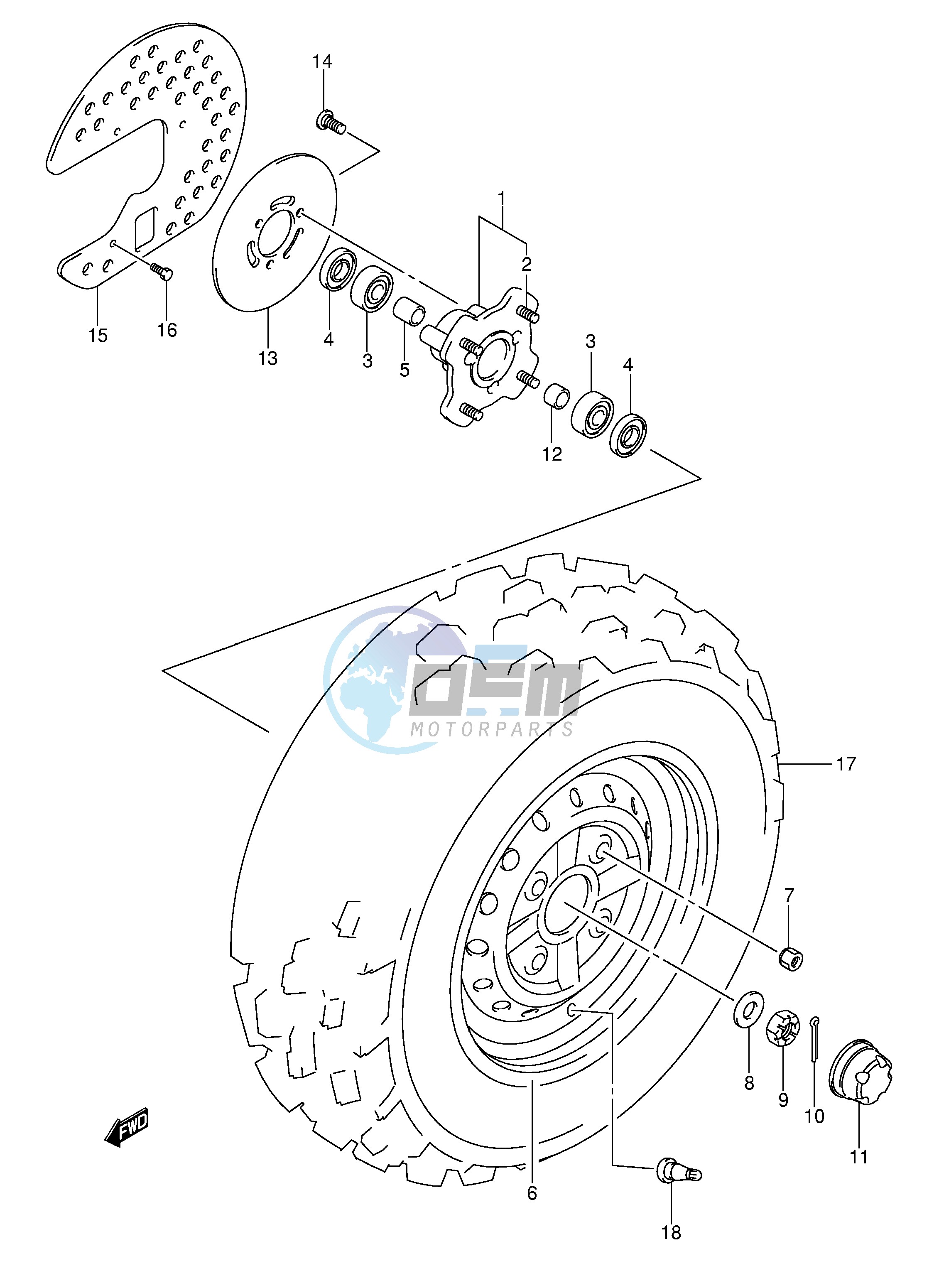 FRONT WHEEL (MODEL K2 K3)