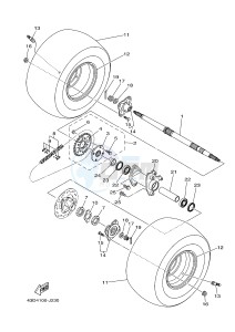 YFM90R (43DB 43DC 43DA 43DA) drawing REAR WHEEL