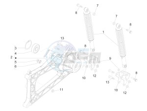 MP3 500 Sport Business ABS (NAFTA) drawing Rear suspension - Shock absorber/s