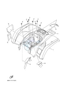 YFM450FWBD YFM45KPXJ KODIAK 450 EPS (BB51) drawing REAR FENDER