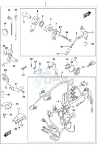 DF 25A drawing Opt: Remote Control Parts - Tiller Handle w/Power Tilt