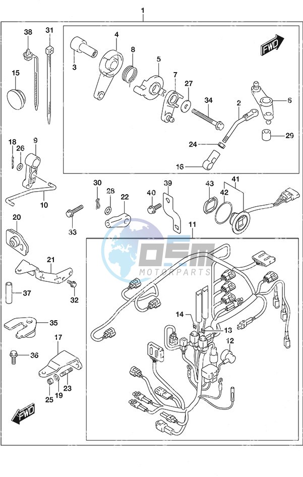 Opt: Remote Control Parts - Tiller Handle w/Power Tilt