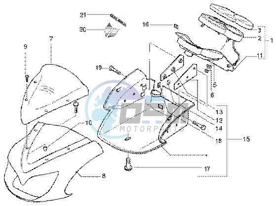 Fairings-meter combination