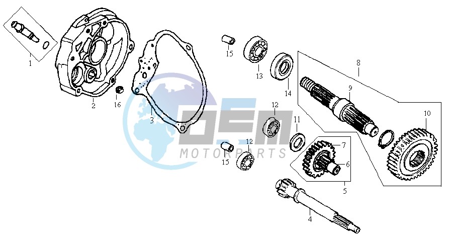 CRANKCASE - DRIVE SHAFT - CRANKCASE