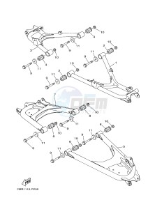 YXE700E YXE70WPHG WOLVERINE R-SPEC EPS HUNTER (2MB7) drawing REAR ARM