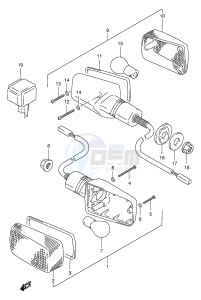 GSX400 (E30) drawing TURNSIGNAL LAMP