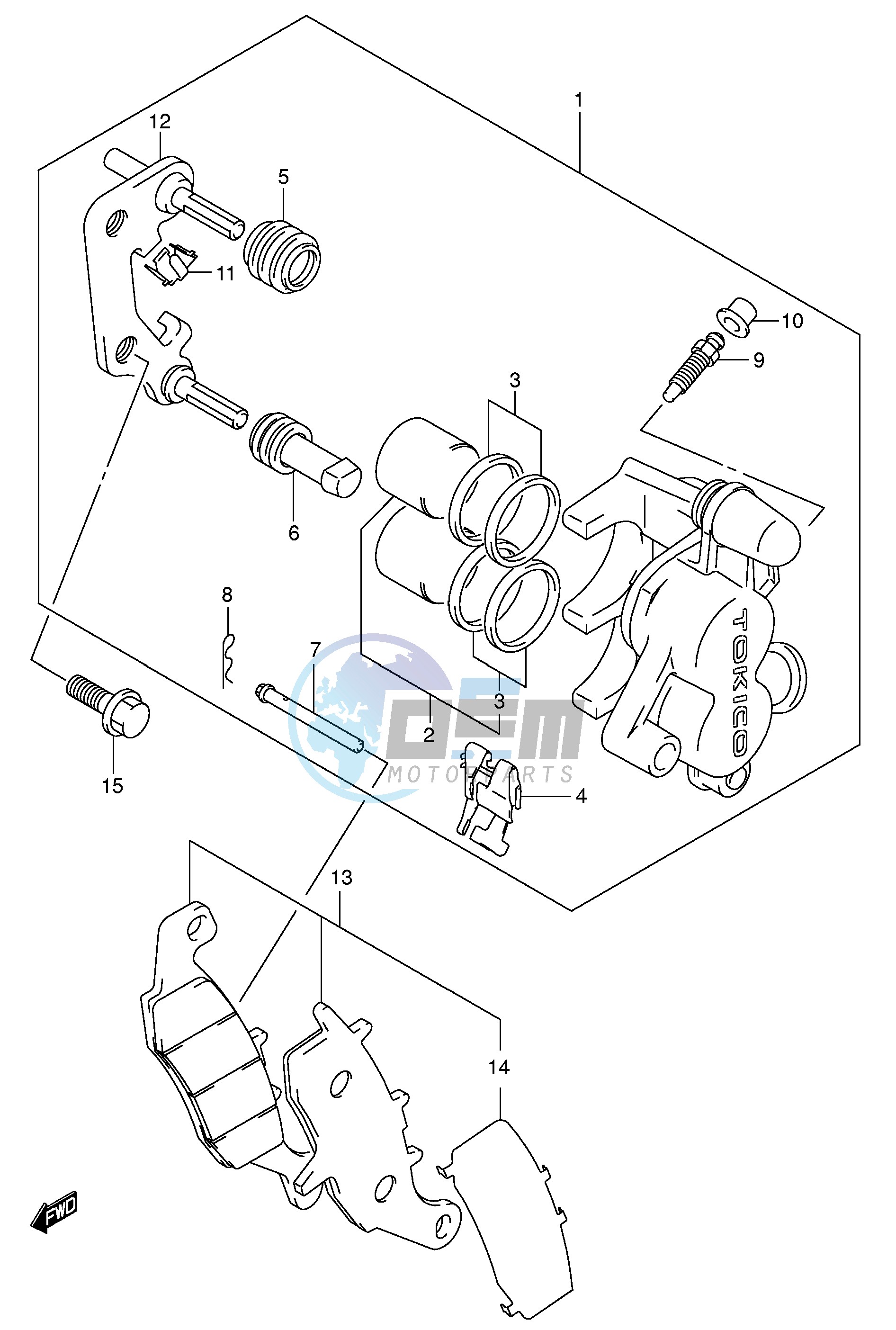 FRONT CALIPER (MODEL K5 K6)