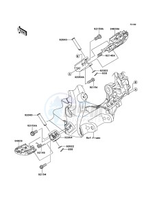 KX450F KX450FEF EU drawing Footrests