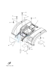 YFM350A YFM35GTXG GRIZZLY 350 2WD (B147) drawing REAR FENDER