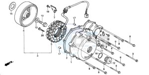 NTV650 drawing LEFT CRANKCASE COVER/ GENERATOR