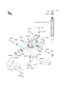 KVF 400 C [PRAIRIE 400 4X4] (C1-C4) [PRAIRIE 400 4X4] drawing SUSPENSION-- C3_C4- -